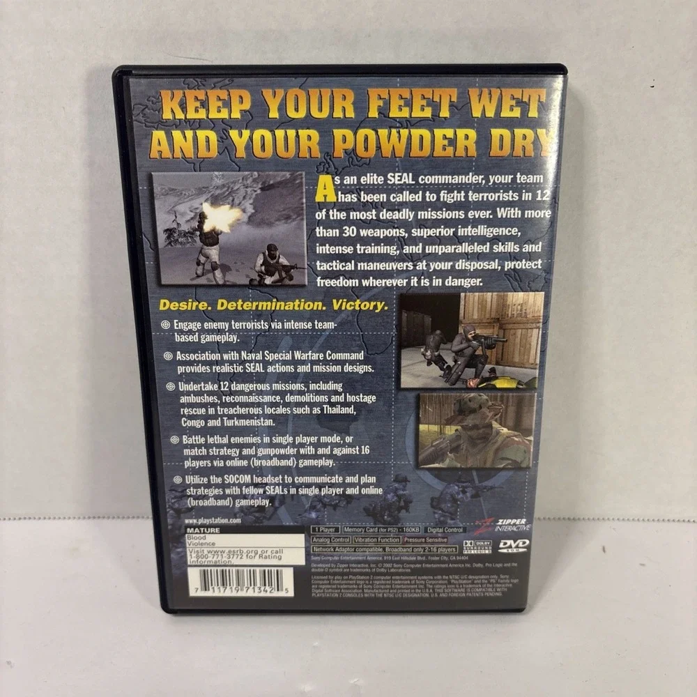 SOCOM US Navy Seals PlayStation 2 PS2 Game Complete CIB with Manual NTSC U/C